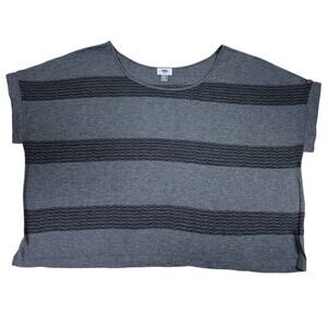 Old Navy Plus Size Crop Top Black Gray Zig Zag Stripes XXL